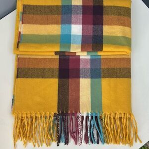GAP Recycled Cozy Scarf Yellow Plaid Unisex